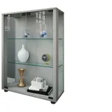 VCM my home Sintalo Vitrine silber 2 Fachböden