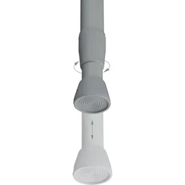 Relaxdays Teleskopstange, 150–280 cm, Klemmstange für Duschvorhang, Gardine, Türrahmen, Edelstahl, ohne Bohren, grau