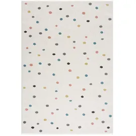 Carpet City Kinderteppich, »Anime9396« rechteckig 11 mm Höhe Spielteppich, Bunte Punkte, Weicher Flor, Pflegeleicht, Kinderzimmer beige