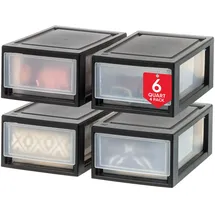 Iris Ohyama Aufbewahrungsschublade MSD-1 4-tlg. schwarz