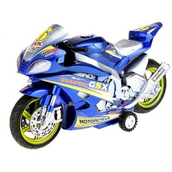 Toi-Toys Spielzeug-Motorrad RENNMOTORRAD mit Licht Sound Friktionsantrieb Motorrad 07 (Blau), Modell Rennmaschine Bike Spielzeug Geschenk blau