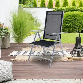 CASARIA Bern Gartenstuhl 60 x 65 x 111 cm silber/anthrazit klappbar 4 St.