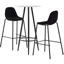 vidaXL Barset 3-tlg. Stoff  Schwarz