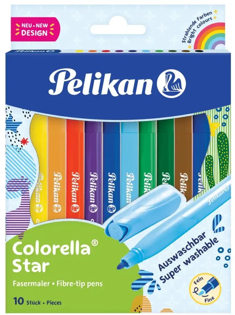 Pelikan 822299 Filzstift Schwarz, Blau, Braun, Grün, Hellblau, Hellgrün, Orange, Violett, Rot, Gelb 10 Stück(e)