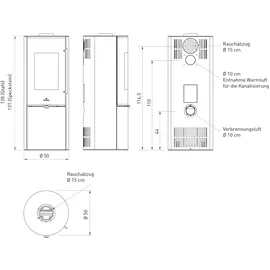 Edilkamin Tally 8 Up Stahl Schwarz