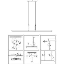 Steinhauer Hängeleuchte Esszimmerleuchte Pendelleuchte LED Höhenverstellbar silber dimmbar