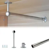 EXCLURA Garderobenstange L-förmige Kleiderstange mit Halterung, Aufhängevorrichtung für Unter Schränke, Kleiderstangen aus Edelstahl Zum Aufhängen von Kleidung(Short Bracket,70cm(27 1/2"))