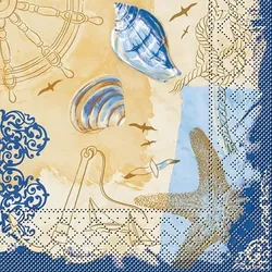 Mank Serviette aus Tissue - Del Mar, 33 x 33 cm, 100 Stück - Maritim