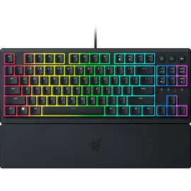 Razer Ornata V3 Tenkeyless - Kompakte Flache Gaming-Tastatur (Mecha-Membran-Switches, Tastenkappen mit Anti-UV-Beschichtung, Beleuchtete Separate Medientasten) QWERTY US-Layout | Schwarz