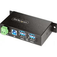 Startech StarTech.com 4-Port Managed USB Hub with 4x USB-A, Heavy Duty Metal Industrial Housing, ESD & Surge Protection, - U (USB-B, 4 Ports), Dockingstation + USB Hub, Schwarz