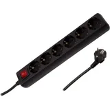 Steckerleiste 6 Schuko Steckdosen Typ F 3m Schwarz