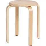 Famanu Esszimmerhocker, Holzstuhl mit Antirutschmatte, stapelbar für Klassenzimmer, Küche, Ess- oder Wohnbereich, Natur