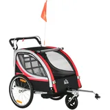 Homcom Kinderfahrradanhänger mit Aufbewahrungstasche 142L x 75B x 101H cm