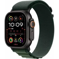 Apple Watch Ultra 2 GPS + Cellular 49 mm Titangehäuse schwarz, Nylon Armband grün L