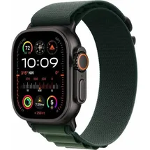Apple Watch Ultra 2 GPS + Cellular 49 mm Titangehäuse schwarz, Nylon Armband grün L