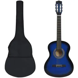 8-tlg. Klassikgitarren-Set für Anfänger Blau 3/4 36