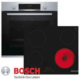 Bosch 3D Heißluft Herdset + Glaskeramik Kochfeld 60cm