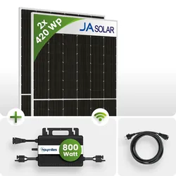 Balkonkraftwerk Set 840Wp 2x 420Wp JA Solar HMS-800W-2T Wechselrichter