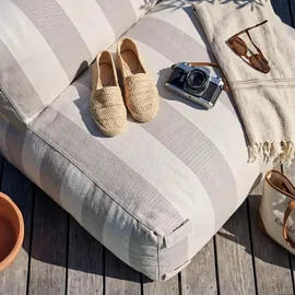 Oviala Gestreifter Gartensessel Modulsofa beige