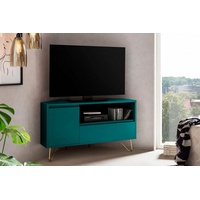 SalesFever TV-Board, Ecklösung, TV-Kommode matt lackiert, Push-to-open Funktion blau