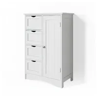 Vicco Bianco Badschrank 55 x 81 cm Weiß MDF/Metall/Massivholz