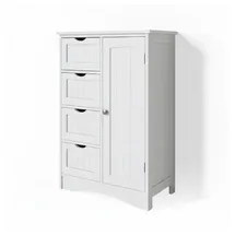 Vicco Bianco Badschrank 55 x 81 cm Weiß MDF/Metall/Massivholz