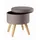 Echtwerk Hocker mit Stauraum Max EW-SH-0485 grau