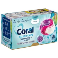0,56€/WL- 4x Coral Color-Waschmittel Caps All in 1-Wasserlilie&Limette-15Waschla