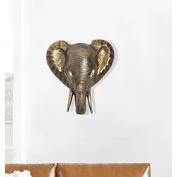Wanddeko FineBuy Wohndeko Elefant 41 cm Aluminium Gold Afrika Dekoration Modern