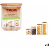 Quttin Bambus Silizium Borosilikatglas Topf 500 ml 9,5 x 9,5 x 11,5 cm (12 Stück) (9,5 x 11 cm)