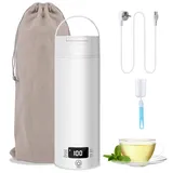 Reisewasserkocher 450ml, Elektrischer Reisewasserkocher Klein Mini Wasserkocher mit Temperatureinstellung, Tragbarer Reise Wasserkocher Schnellkoch Automatische Abschaltung für Tee Kaffe Milch