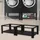 ML-Design Doppel Waschmaschinen Untergestell 2 Ablagen, Schwarz Metall, 128x32x54 cm,
