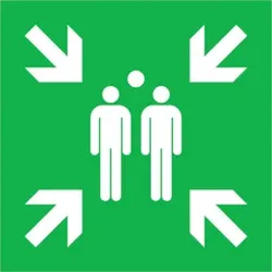 SafetyMarking Fluchtwegschild Alu B400xH400 mm Sammelstelle langnachleuchtend