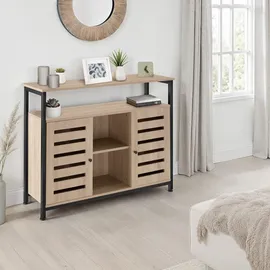Tectake Warrington Sideboard 100 x 37 x 82 cm Braun Holzwerkstoff