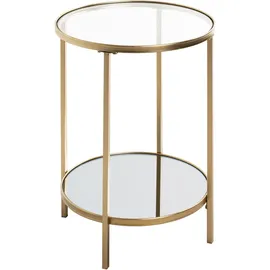 Haku-Möbel Beistelltisch Goldgelb Transparent Ø 39 x 55 cm