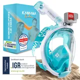 Die Preisgekrönte KAIMANA® Schnorchelmaske Kinder inkl. Tragetasche - absolut CO2 sichere Tauchmaske Kinder - Tauchermaske Kinder - Taucherbrille Kinder 4 Jahre - Kinder Schnorchelmaske