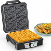 Romon Waffeleisen, Klein Belgische Waffle Pancake Maker für 4 Waffeln, 1200W Schnelle Stabile Wärme für Kindergeburtstage Familienfeiern, Schwarz