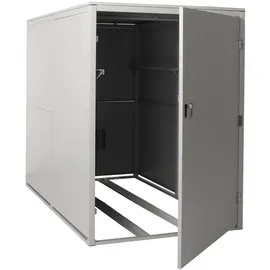 MCW 2er-Fahrradgarage, Fahrradbox mit Ablage, abschließbar, Metall, 160x113x209 cm, Hellgrau