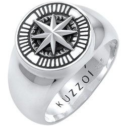 KUZZOI Herren Siegelring Kompass Oxidiert 925 Silber Ringe   