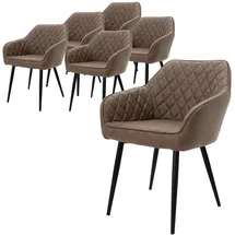 ML-Design Esszimmerstuhl Kunstleder braun 6er Set