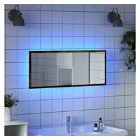 VidaXL LED-Badspiegel Räuchereiche 100x8,5x37 cm Holzwerkstoff
