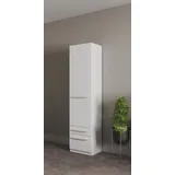 priess Kleiderschrank Schrank Garderobe Wäscheschrank Barcelona in 5 Breiten viel Stauraum, geräumige Schubkästen, mit Spiegel, MADE IN GERMANY weiß 48 cm x 193 cm x 36 cm