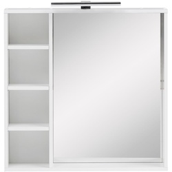 Badmöbel Spiegelschrank mit LED-Beleuchtung 4 offene Fächer Ablageboden