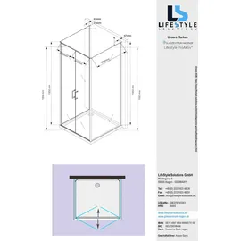 Glaszentrum Hagen 100x80x100x195 cm Mille Duschkabine 8mm/6mm ESG Glas