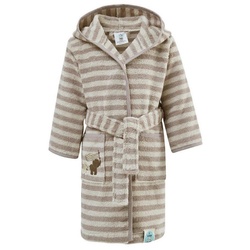 SEI Design Kinderbademantel Babybademantel Bademantel für Junge und Mädchen, Langform, 100% Bio-Baumwolle, Kapuze, Gürtel, inkl. Geschenkverpackung beige 98 – 98 cm