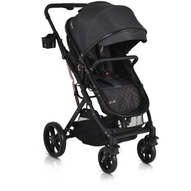 Moni Kombikinderwagen Rafaello 2 in 1, umbaubar, Sportsitz, Fußabdeckung, Tasche schwarz