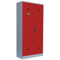 Lüllmann Umweltschrank Gefahrstoffschrank Pflanzenschutzschrank 195x91,6x42,2cm grau/rot 566254