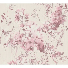 A.S. Création AS Creation Attractive Vliestapete Blume (Rosa/Creme, Floral, 10,05 x 0,53 m)