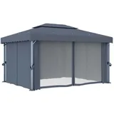 vidaXL Pavillon 4 x 3 m inkl. 4 Seitenteile Anthrazit