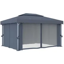 vidaXL Pavillon 4 x 3 m inkl. 4 Seitenteile Anthrazit